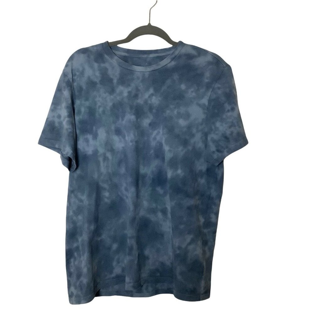 Everlane Men's Tie Dye Blue Cotton Crew Neck Short Sleeve Tee Shirt Size Large